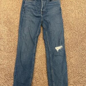 Re/Done Distressed Blue Slim Jeans